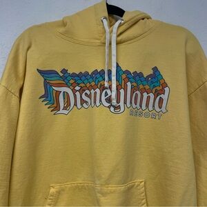 Disneyland Resort Retro Rainbow Logo Hoodie Yellow Adult Size Large